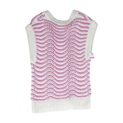 Cream Striped Vest Sweater