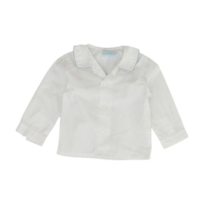 White Solid Long Sleeve Button Down