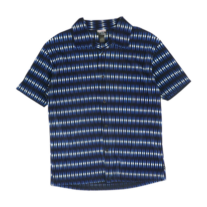 Vintage Blue Abstract Short Sleeve Button Down