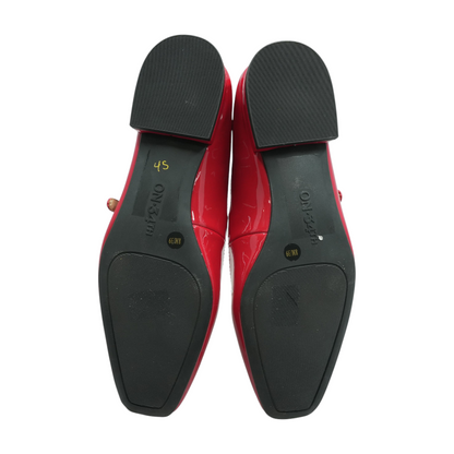 Red Slip-On Flats