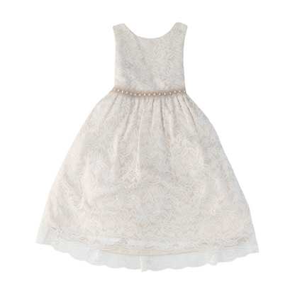 Beige Print Formal Dress