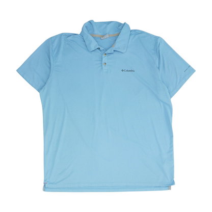 Blue Solid Short Sleeve Polo