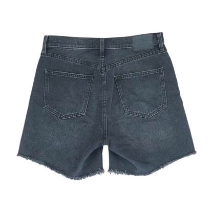 Black Solid Denim Shorts