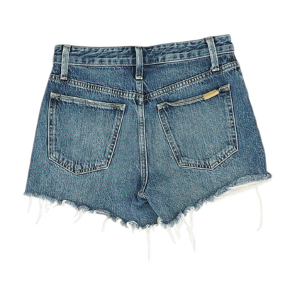 Blue Solid Denim Shorts