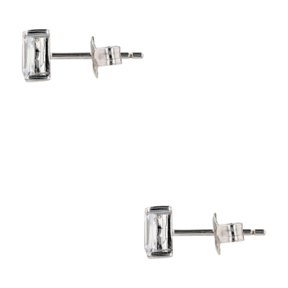 1 ctw Sterling Silver Lab Grown Diamond Stud Earrings