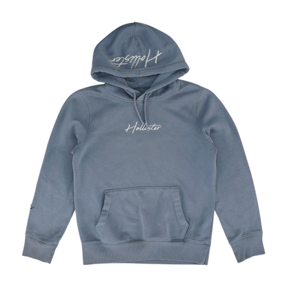 Blue Solid Hoodie Pullover