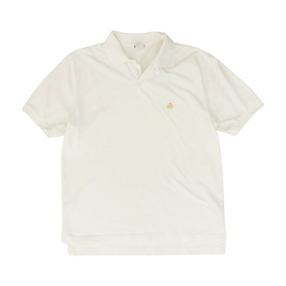 White Solid Short Sleeve Polo