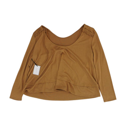 Brown Solid Sleeveless Blouse