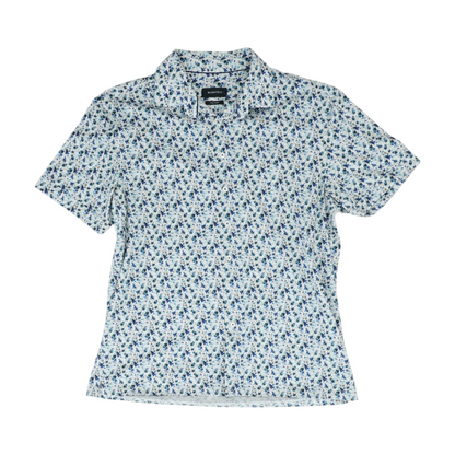 White Floral Short Sleeve Button Down