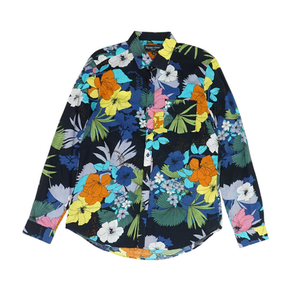 Black Floral Long Sleeve Button Down