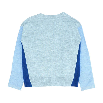 Gray Color Block Crewneck Sweater