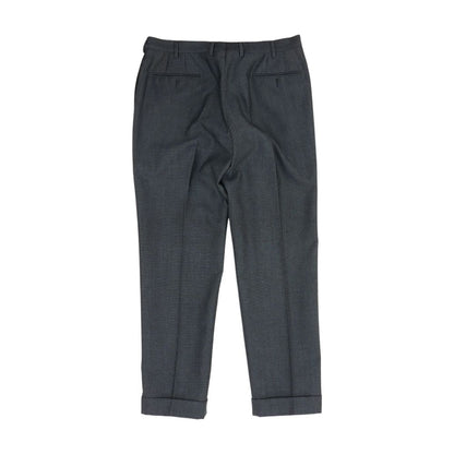 Navy Solid Cotton Blend Dress Pants