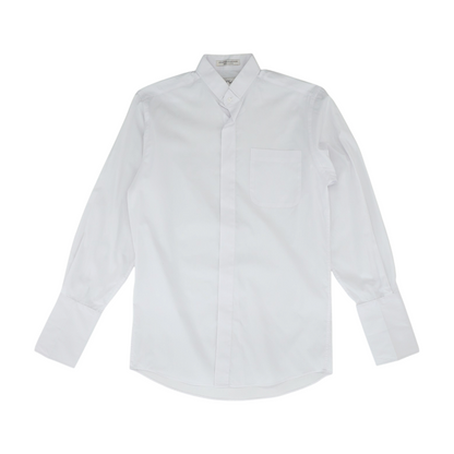 White Solid Long Sleeve Button Down