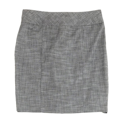 Gray Solid Midi Skirt