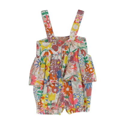 White Floral Sleeveless One-Piece