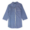 Lafayette 148 Blue Striped Button Down – Image 1
