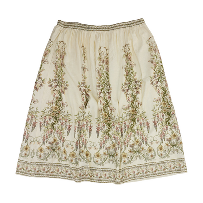 Ivory Floral Midi Skirt