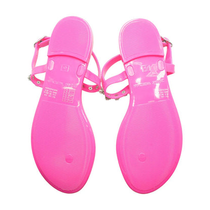 Neon Pink Flat Sandals
