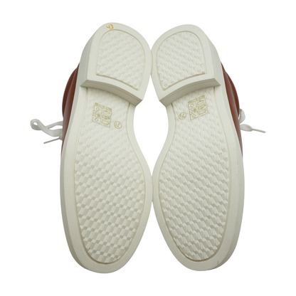 Brown Lace-Up Flats