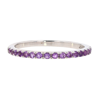 1/4 ctw 10K White Gold Amethyst Band Ring