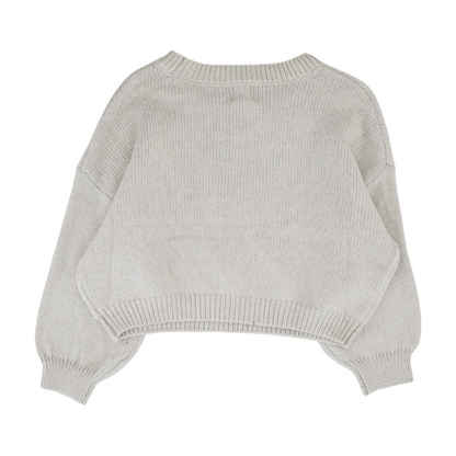 Beige Argyle Pullover Sweater