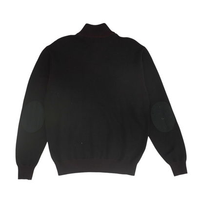 Black Solid 1/4 Zip Sweater