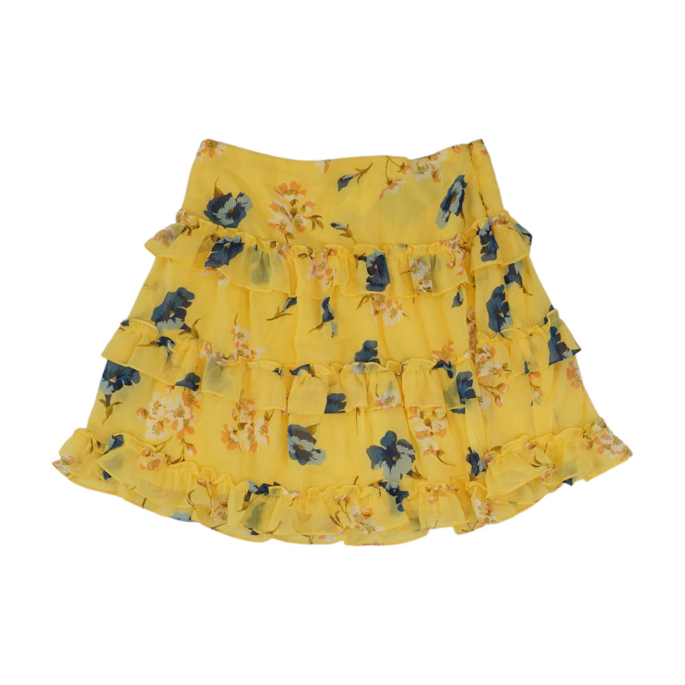Yellow Floral Mini Skirt