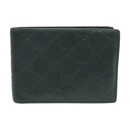 GG Emblem Bi-Fold Wallet in Black Leather