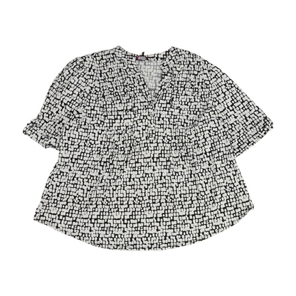 White Plus Print Blouse