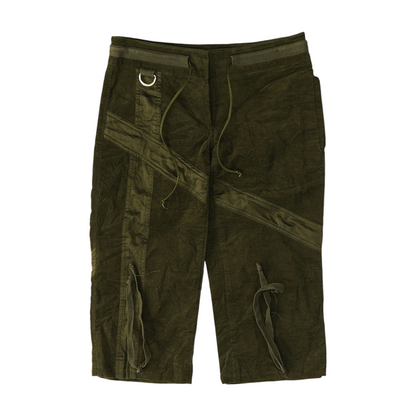 Green Solid Chino Capris