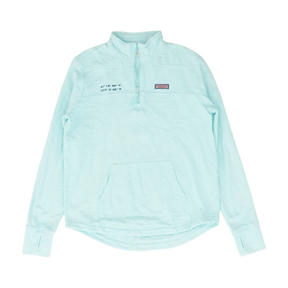 Blue Solid 1/4 Zip Pullover