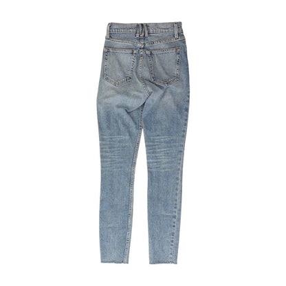 Blue Solid Skinny Leg Jeans