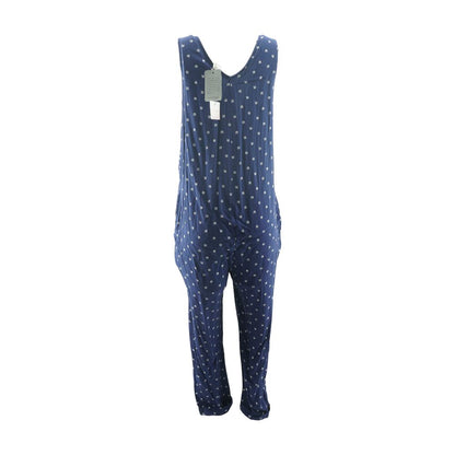 Blue Graphic Maternity Jumpsuit