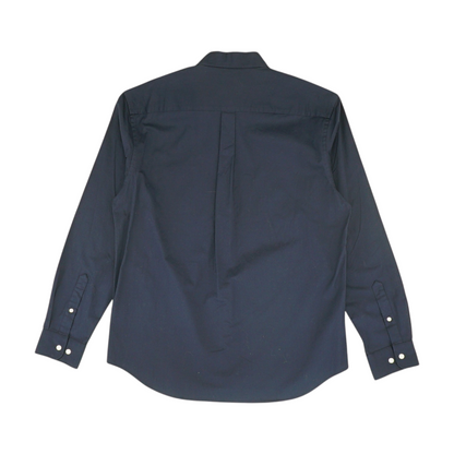 Navy Solid Long Sleeve Button Down