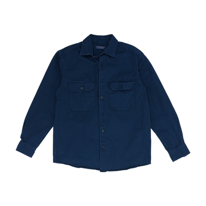 Navy Solid Long Sleeve Button Down