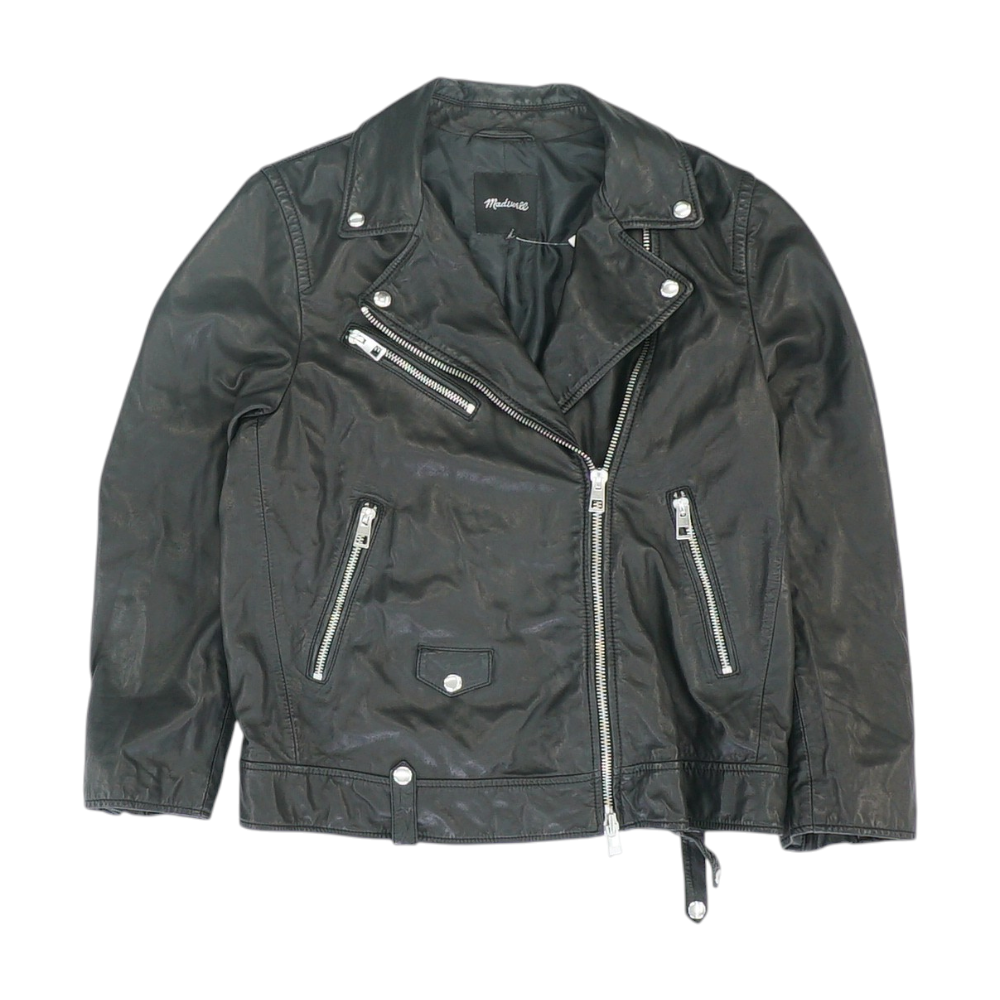 Madewell Black Solid Leather Jacket – Image 1