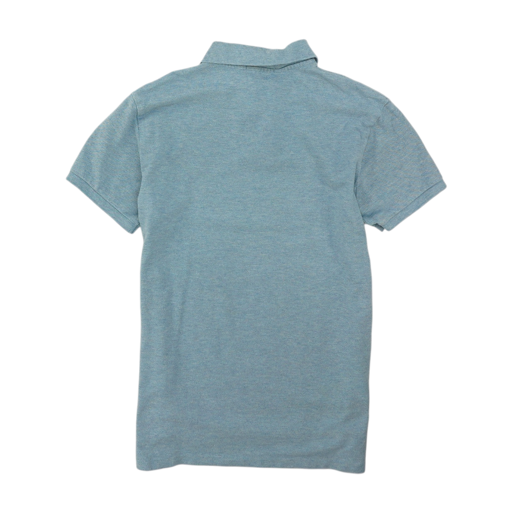 Blue Solid Short Sleeve Polo
