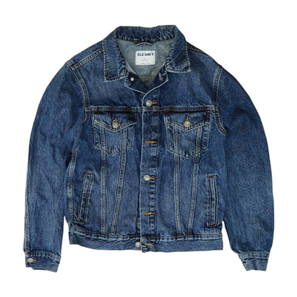Blue Solid Denim Jacket