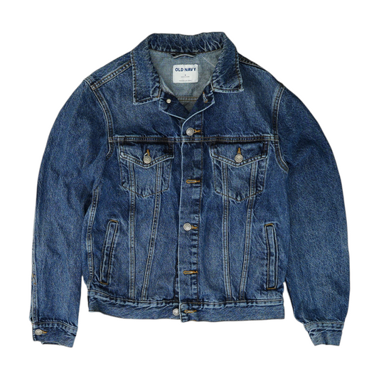Blue Solid Denim Jacket