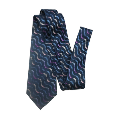 Navy Print Neck Tie