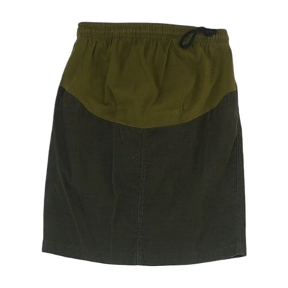 Vintage 1990's-2000's Green Corduroy Trim Maternity Solid Mini Skirt