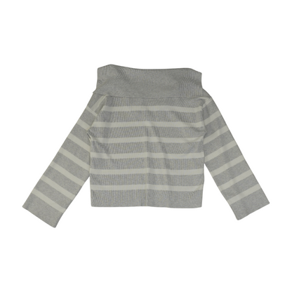 Gray Striped Pullover Sweater