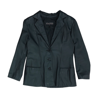 Black Solid Leather Jacket
