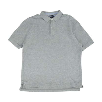 Gray Solid Short Sleeve Polo