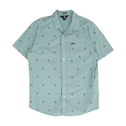 Blue Print Short Sleeve Button Down