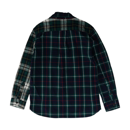 Green Plaid Long Sleeve Button Down