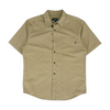 Brown Solid Short Sleeve Button Down