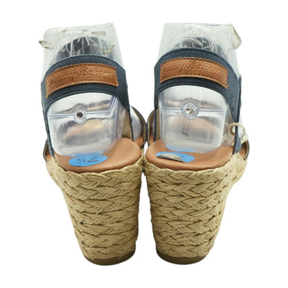 Navy Wedged Sandals