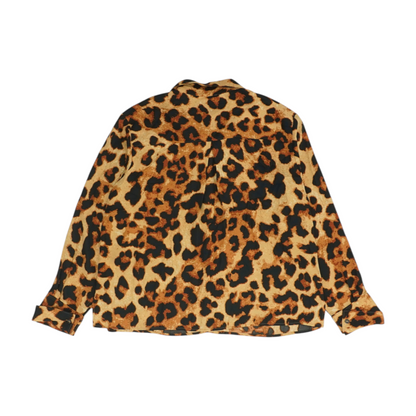 Beige Animal Print Button Down
