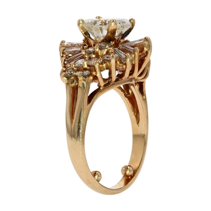 4 3/4 ctw 14K Yellow Gold Diamond Engagement Ring